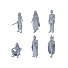 Detail view of MRY-SFW LYTR470 Colonial Era Middle Eastern Diverse Group of 6 Miniature Car Diorama Figures Scene Props Accessories Resin Model