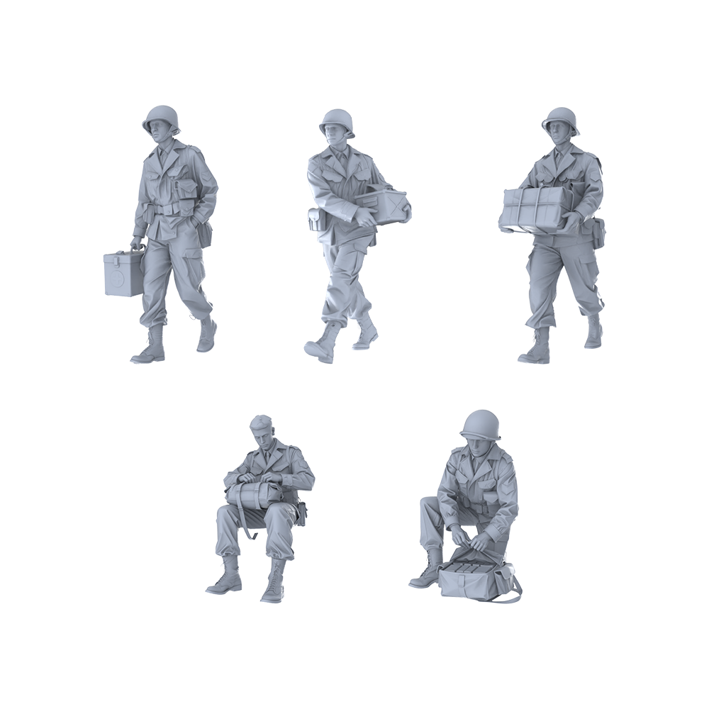 MRY-SFW LYGR186 WWII US Army Logistics Wargame Resin Blank Model Miniature Scene Figure Handmade Model Hand Painted 3D Printed Resin Model Kit by SSMODEL