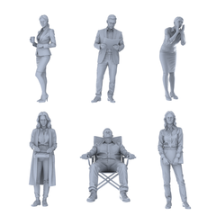 MRY-SFW LYTR712 Modern Figure Office Commuter Business 6 pcs Miniature Car Diorama Figures Scene Props Accessories Resin 3D Printed Resin Model Kit by SSMODEL