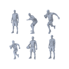 MRY-SFW LYTR496 Modern Basketball Stars Court Style Group of 6 Miniature Car Diorama Figures Scene Props Accessories Resin 3D Printed Resin Model Kit by SSMODEL