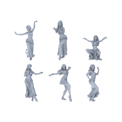 Yao's Studio LYTR247  Belly Dance Women Resin Miniature Model 6-Figure Set, Unpainted Exotic Dancer Figures, DIY Painting Scene Decoration Miniatures Diorama Resin Figures 3D Printed Resin Model Kit by SSMODEL