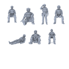 MRY-SFW LYGR560 Modern Miami Special Forces Seven-Person Rest Group 3D Printed Resin Model Kit by SSMODEL