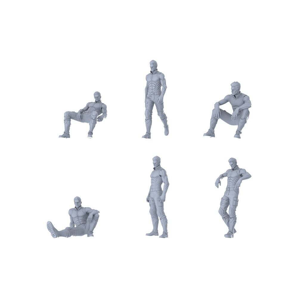 MRY-SFW LYGR431 Early Young Ghost Hunter Six-Person Resting Move 3D Printed Resin Model Kit by SSMODEL