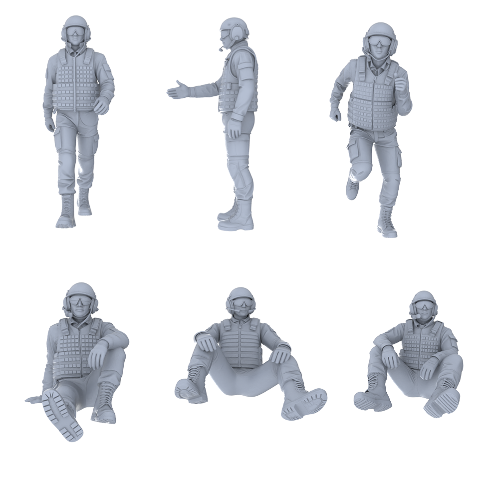MRY-SFW LYGR485 Modern Tank Crew Six-Person Daily Routine 3D Printed Resin Model Kit by SSMODEL