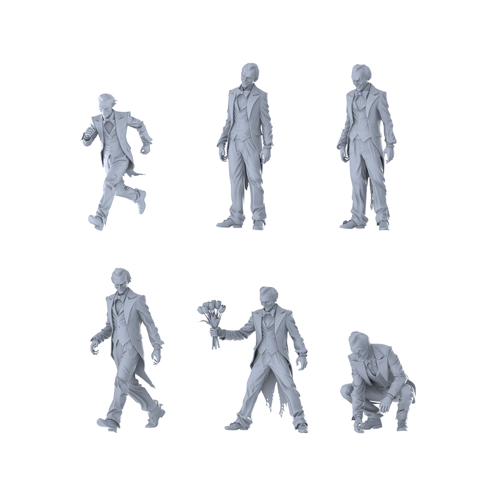 MRY-SFW LYGR360 Modern Clown Six-Person Basic Move 3D Printed Resin Model Kit by SSMODEL