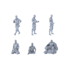MRY-SFW LYGR235 Ancient Shaolin Warrior Monks Six-Man Group Daily Routine 2 3D Printed Resin Model Kit by SSMODEL