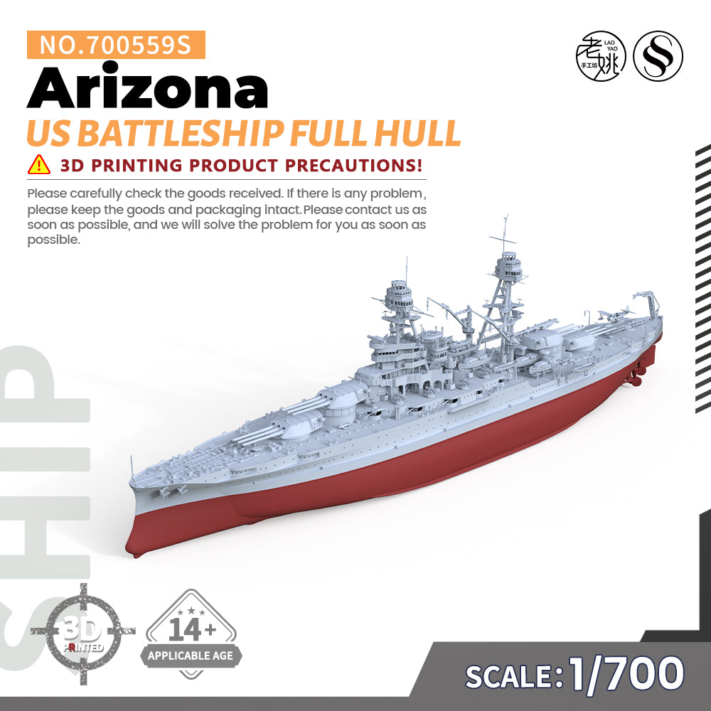 SSMODEL 559S Military Warship Model Kit US Navy Arizona Battleship BB-39 Main image