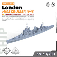 SSMODEL 562 Military Warship Model Kit HMS London Cruiser 1945