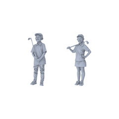 MRY-SFW LYTR452 Modern Club Junior Golfers Cheerful Parent-Child Duo
2-Piece Set with Vivid Smiles and Sportswear Details, Ideal Family Scenes and Youthful Figure Painting Miniature Car Diorama Figures Scene Props Accessories Resin 3D Printed Resin Model Kit by SSMODEL