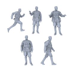 MRY-SFW LYGR516 Historical People's Liberation Army Five-Person Daily Routine 3D Printed Resin Model Kit by SSMODEL