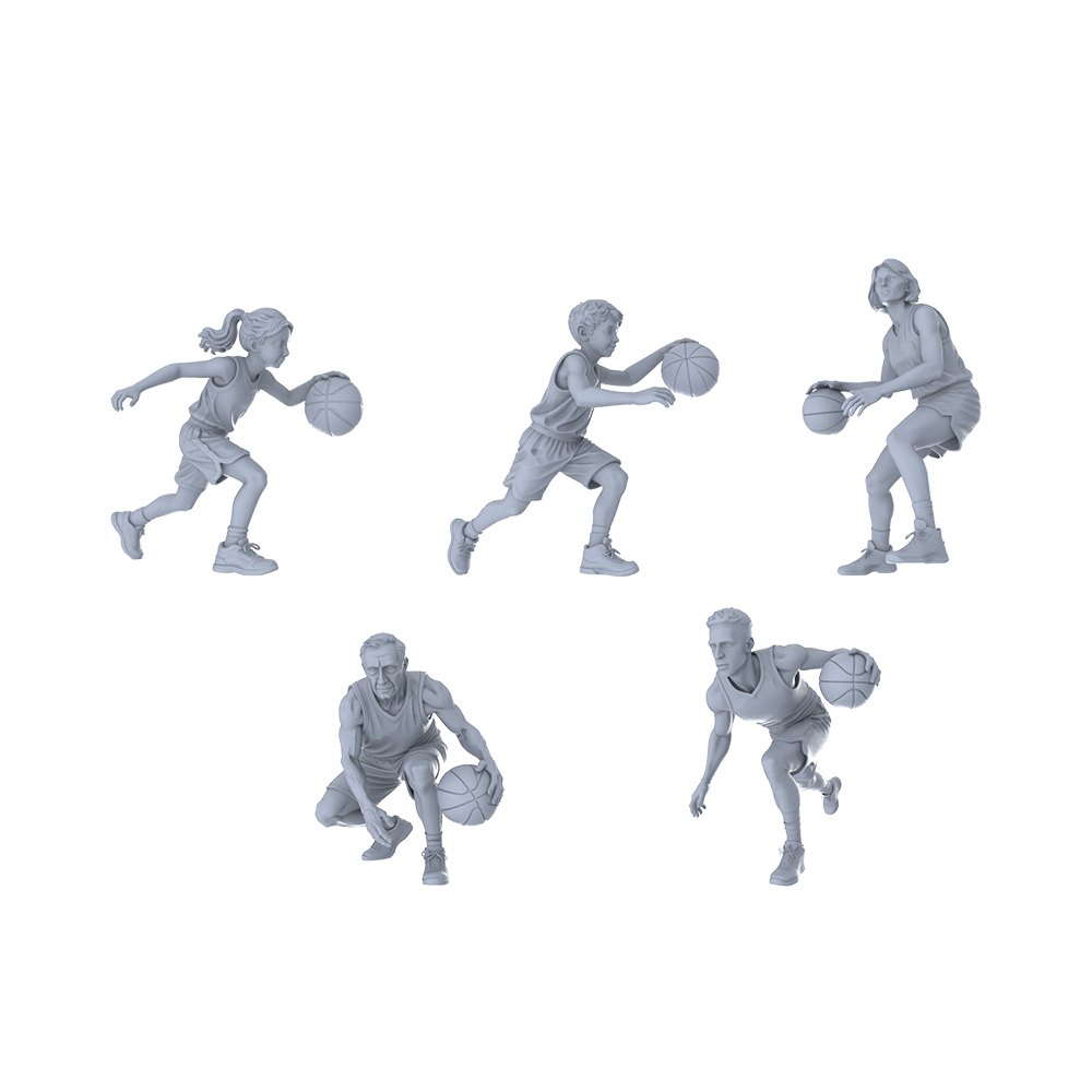 MRY-SFW LYTR433D Modern Dynamic Basketball Dribbling Child Single 1pc 3D Printed Resin Model Kit by SSMODEL
