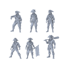 MRY-SFW LYTR539 Age of Exploration Caribbean Pirates Six with Distinct Roles Miniature Car Diorama Figures Scene Props Accessories Resin 3D Printed Resin Model Kit by SSMODEL