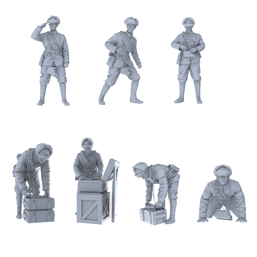 MRY-SFW LYGR450 Historical Chinese Northeastern Army Seven-Person Combat Readiness 3D Printed Resin Model Kit by SSMODEL