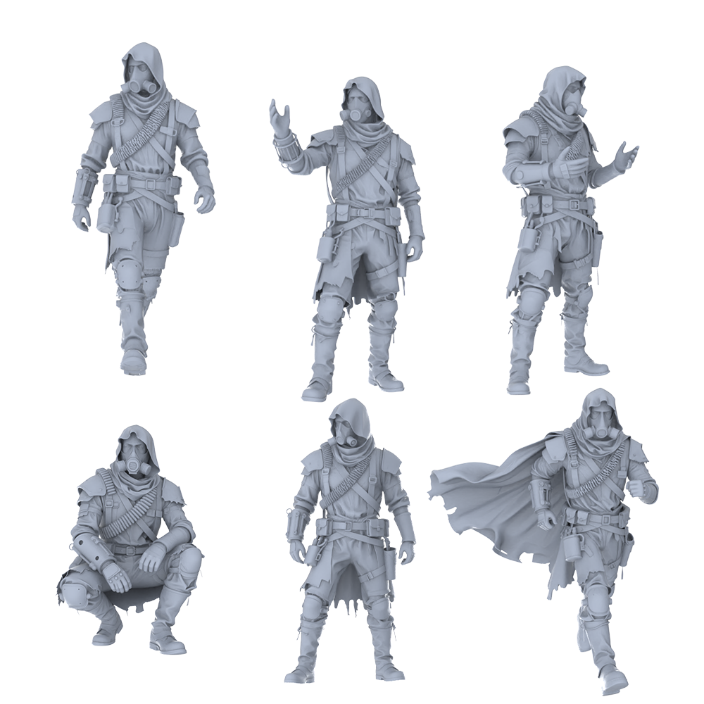 MRY-SFW LYGR474 Sci-Fi Post-Apocalyptic Survival Six-Person Daily Routine 3D Printed Resin Model Kit by SSMODEL