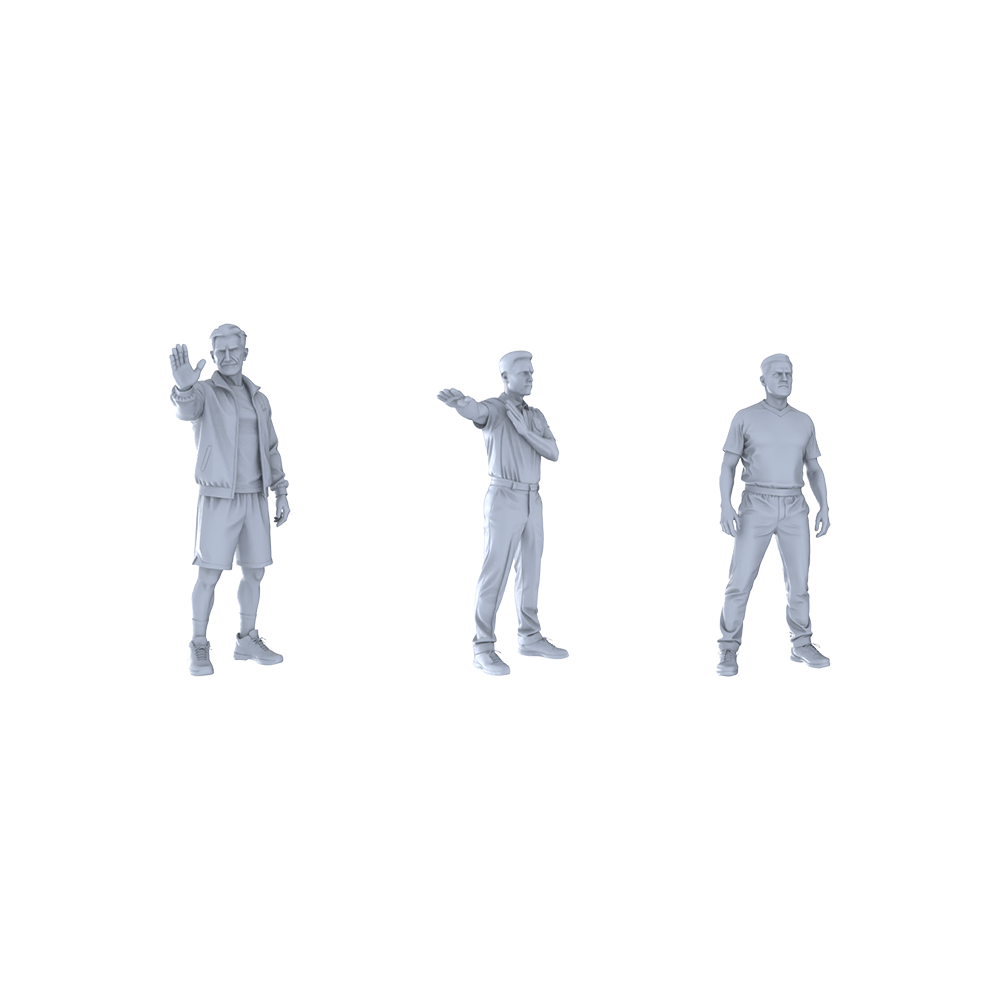 Yao's Studio LYTR273 3-Piece Unpainted Miniature Football Scene Set for Model Painting Miniatures Diorama Resin Figures 3D Printed Resin Model Kit by SSMODEL