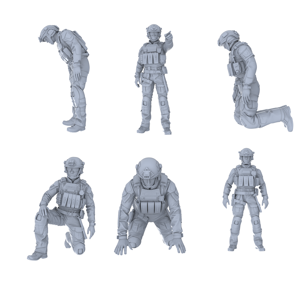 MRY-SFW LYGR554 Modern Miami Special Forces Six-Person Reprimand Group 3D Printed Resin Model Kit by SSMODEL