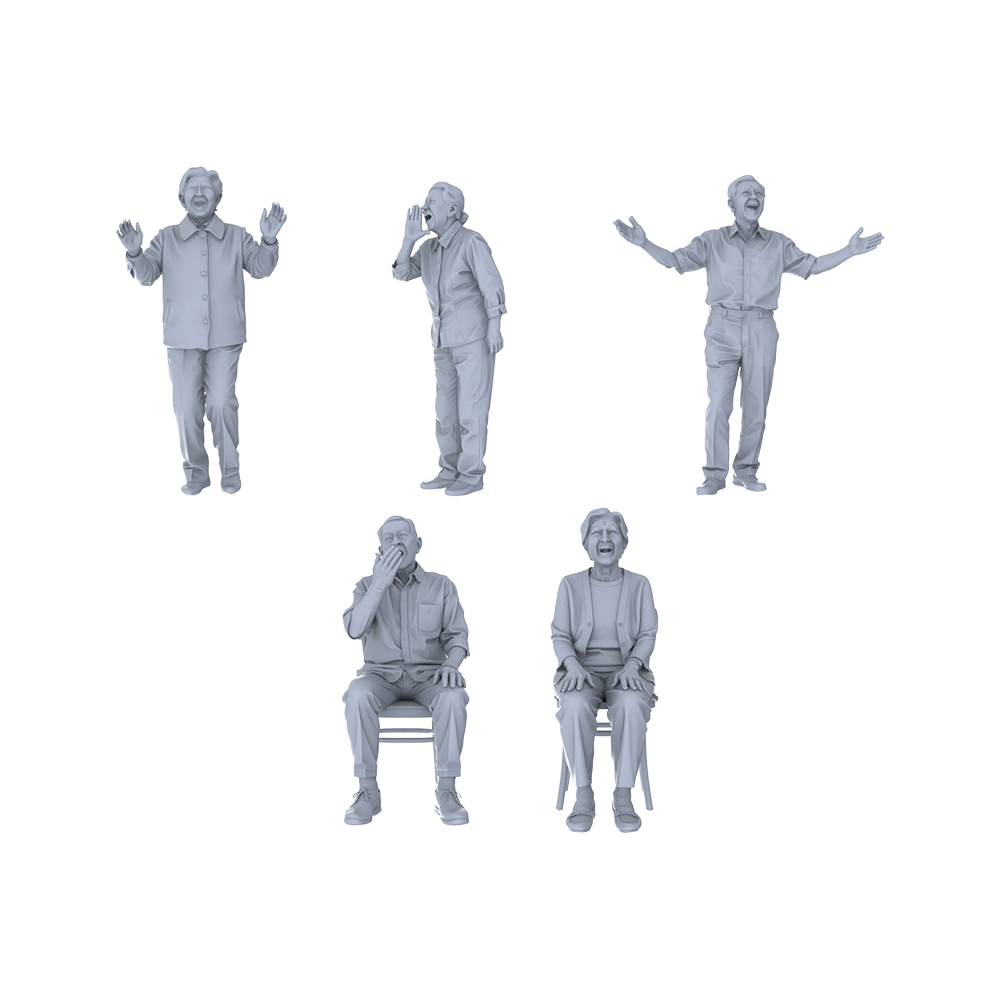 Yao's Studio LYTR259 Singing Elderly Quintet Resin Miniature Model 5-Figure Set, Unpainted Choir Performance Figures, DIY Painting Scene Decoration Miniatures Diorama Resin Figures 3D Printed Resin Model Kit by SSMODEL