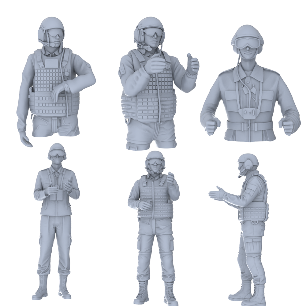 MRY-SFW LYGR487 Modern Tank Crew Six-Person Tank Adaptation 3D Printed Resin Model Kit by SSMODEL