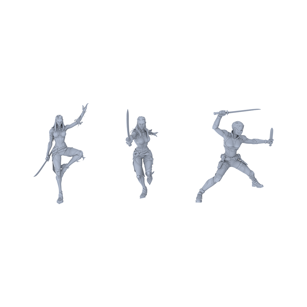 MRY-SFW LYGR065 Blade Squad 1 Military Theme Wargame Resin White Model Game Theme Sci-Fi Theme Wargame Miniature Soldiers Scene Characters Figure Hand-Painted 3D Printed Resin Model Kit by SSMODEL