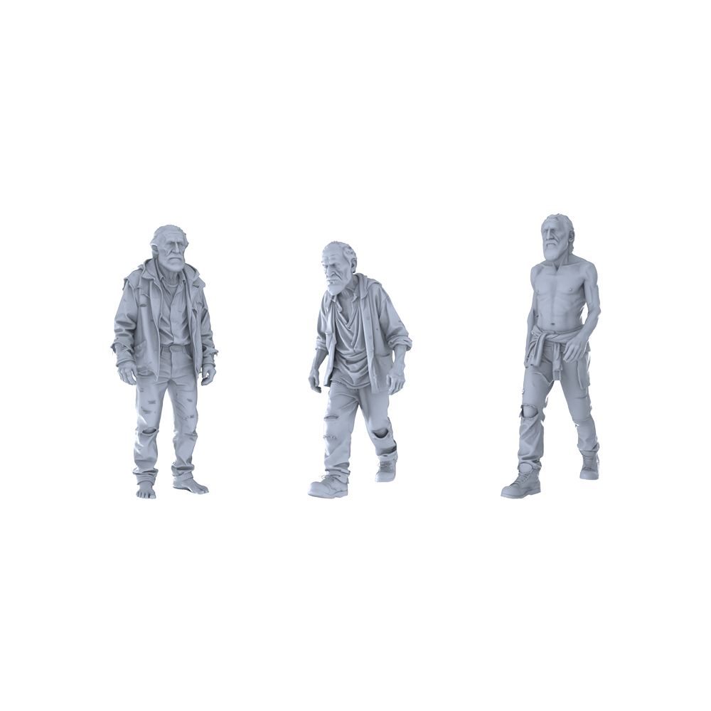 Yao's Studio LYTR330 Unpainted Urban Professional Miniatures 5-Pack | For City Diorama & Hobby Painting Miniatures Diorama Resin Figures 3D Printed Resin Model Kit by SSMODEL