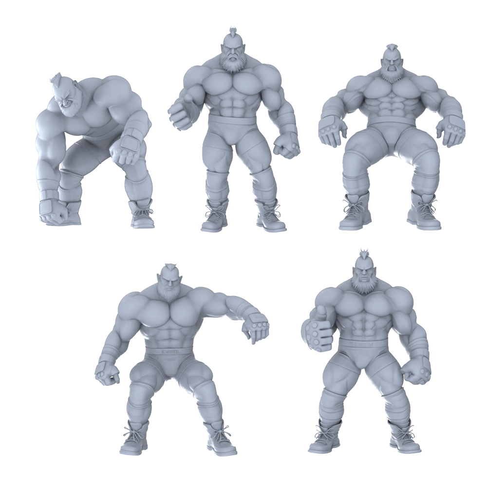 MRY-SFW LYGR469 Modern Strong Muscular Men Six-Person Daily Routine 2 3D Printed Resin Model Kit by SSMODEL