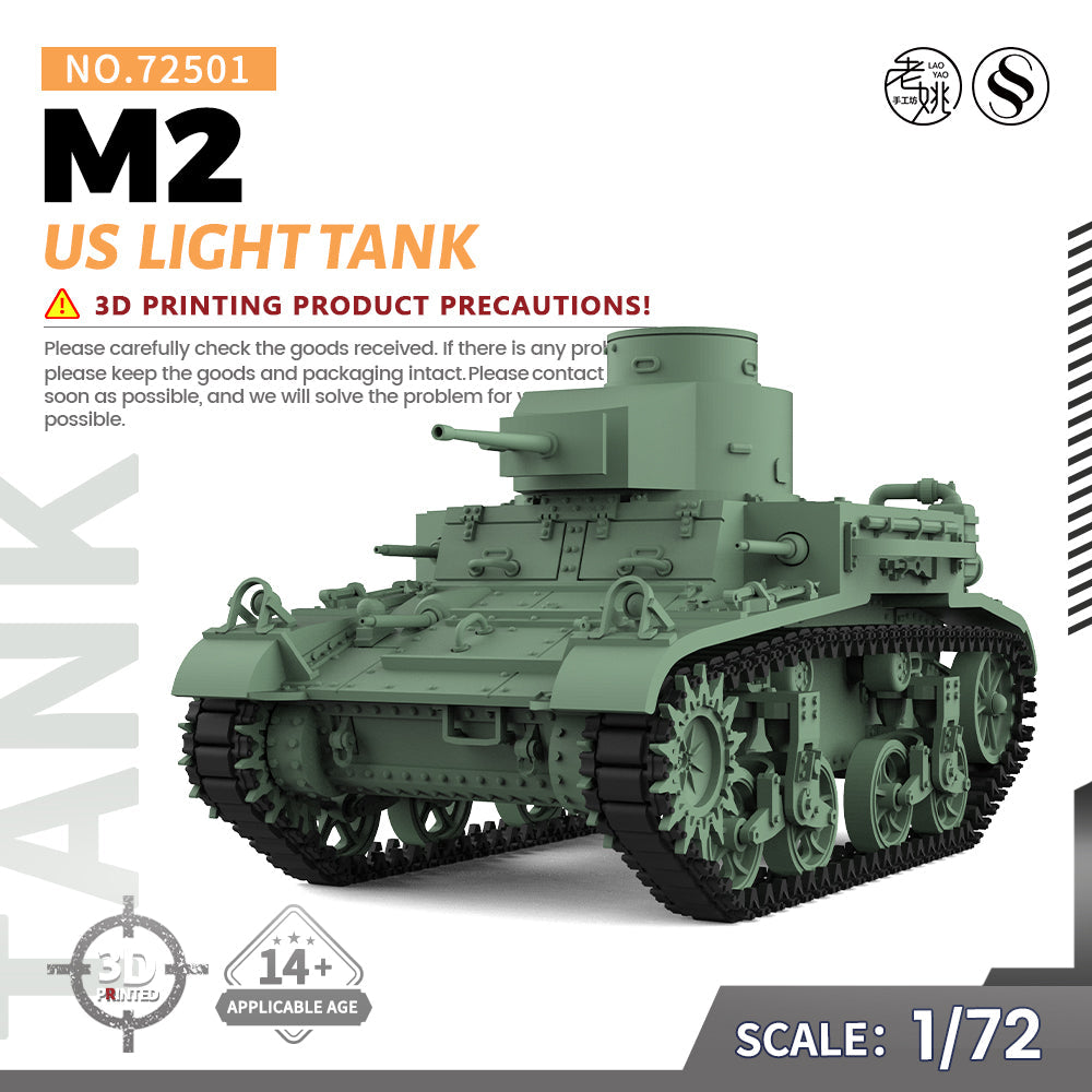 SSMODEL 501 Military Armoured Model Kit US M2 Light Tank — scale model kit