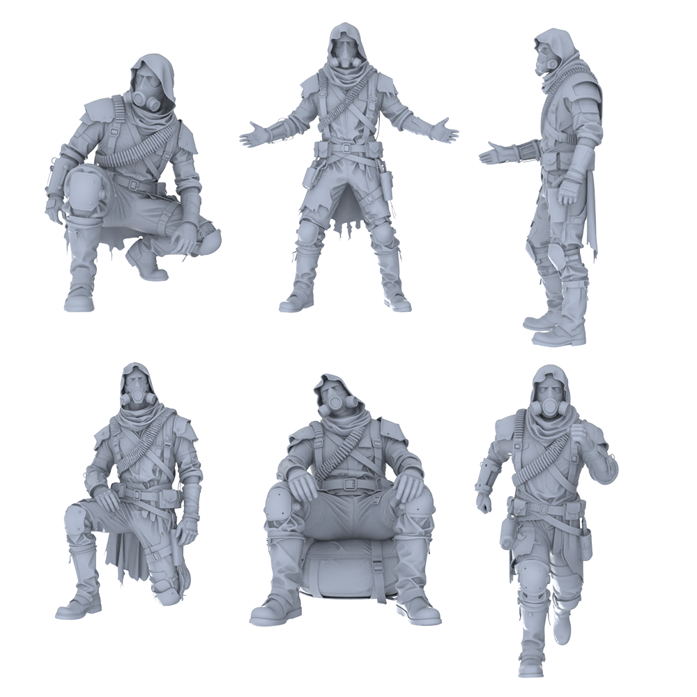 MRY-SFW LYGR475 Sci-Fi Post-Apocalyptic Survival Six-Person Daily Routine 2 3D Printed Resin Model Kit by SSMODEL