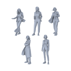 MRY-SFW LYGR166 All women in suits rooftop scene wargame model resin blank wargame miniature figure scene character figure hand painted 3D Printed Resin Model Kit by SSMODEL