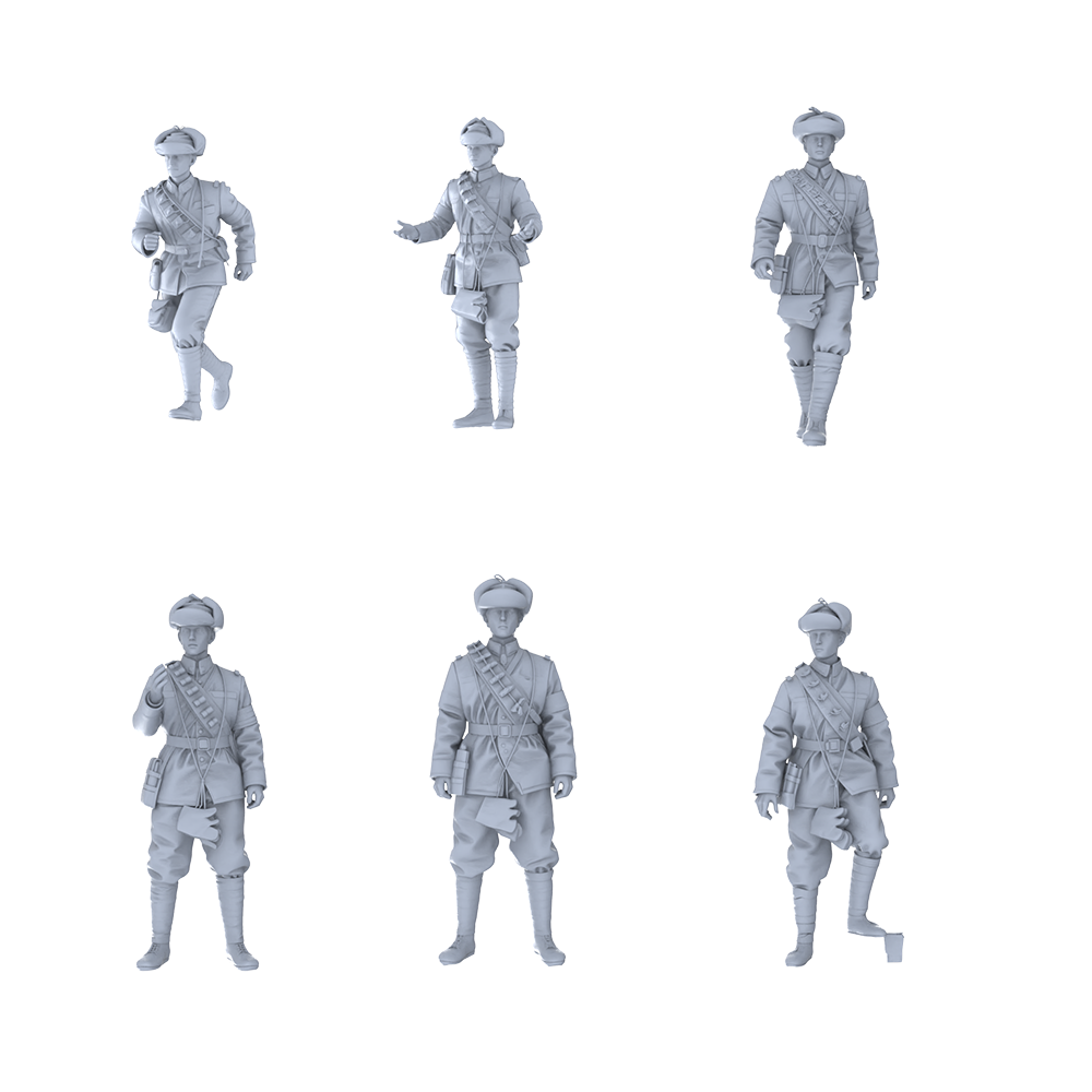 MRY-SFW LYGR446 Historical Chinese Northeastern Army Six-Person Daily Routine 3D Printed Resin Model Kit by SSMODEL