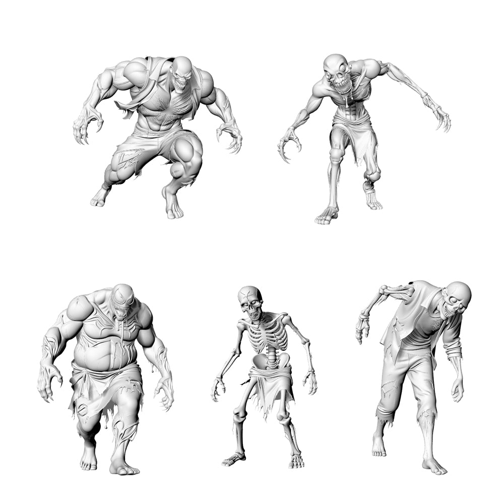 MRY-SFW LYGR318 3D Printed Apocalypse Mutant Zombies Set - Ultimate Flesh, Bone, Venom, Limb, Rage Zombie Model Kit 3D Printed Resin Model Kit by SSMODEL