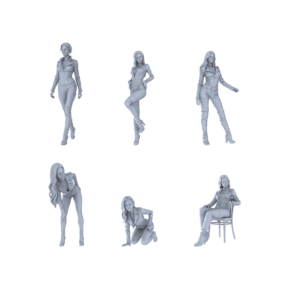 MRY-SFW LYTR289E Modern Cool Biker Style Standing Female Single 1pc 3D Printed Resin Model Kit by SSMODEL