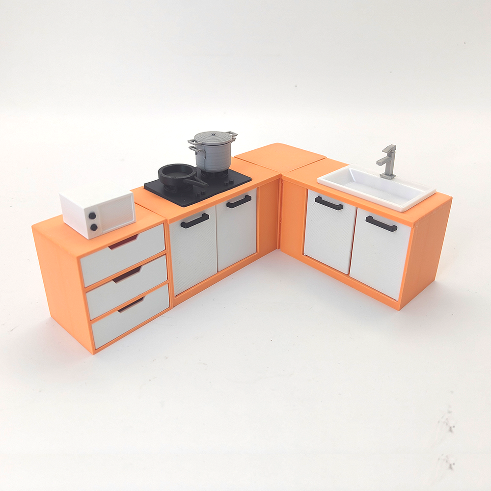 LYTP12212 1/12 Contemporary Kitchen Showcase Miniature Heirloom Display 1:12 Scale