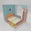 LYTP121001 1/12 Spring Kissed Moments Spring bedroom 3D Printing DIY Miniature Scenes Dollhouse Creative Decorations Desktop Scenarios Mini Models 12-Inch BJD OB Doll