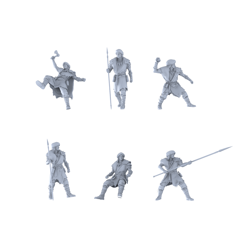 MRY-SFW LYGR244 Historical Vikings Five-Man Group Hunting 3 3D Printed Resin Model Kit by SSMODEL