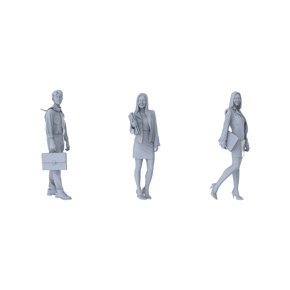 MRY-SFW LYTR489 Modern Professionals Business Office Group of 3 Miniature Car Diorama Figures Scene Props Accessories Resin 3D Printed Resin Model Kit by SSMODEL Main image