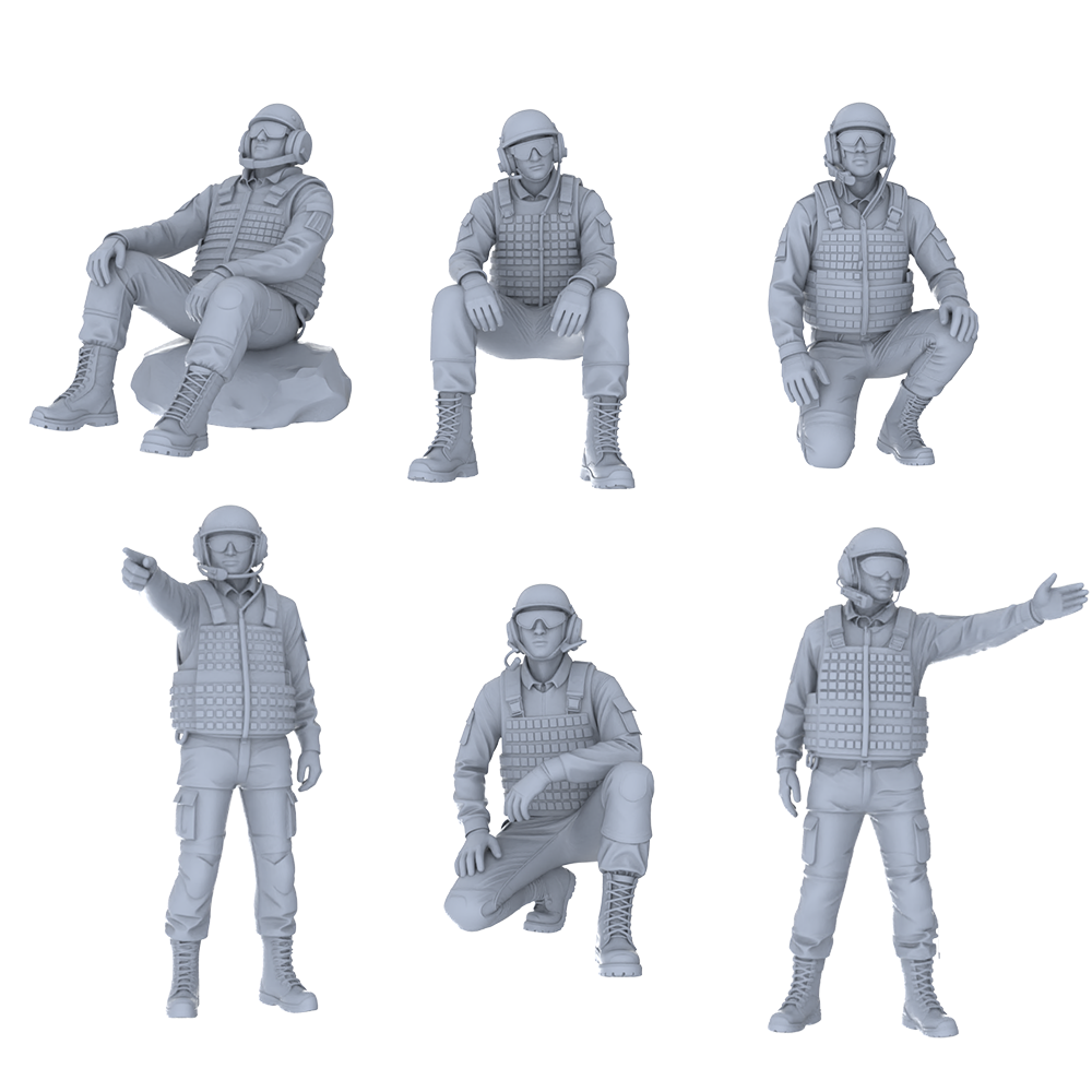 MRY-SFW LYGR486 Modern Tank Crew Six-Person Daily Routine 2 3D Printed Resin Model Kit by SSMODEL