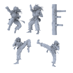 MRY-SFW LYGR461 Modern Kung Fu Muscular Men Five-Person Battle Move 2 3D Printed Resin Model Kit by SSMODEL