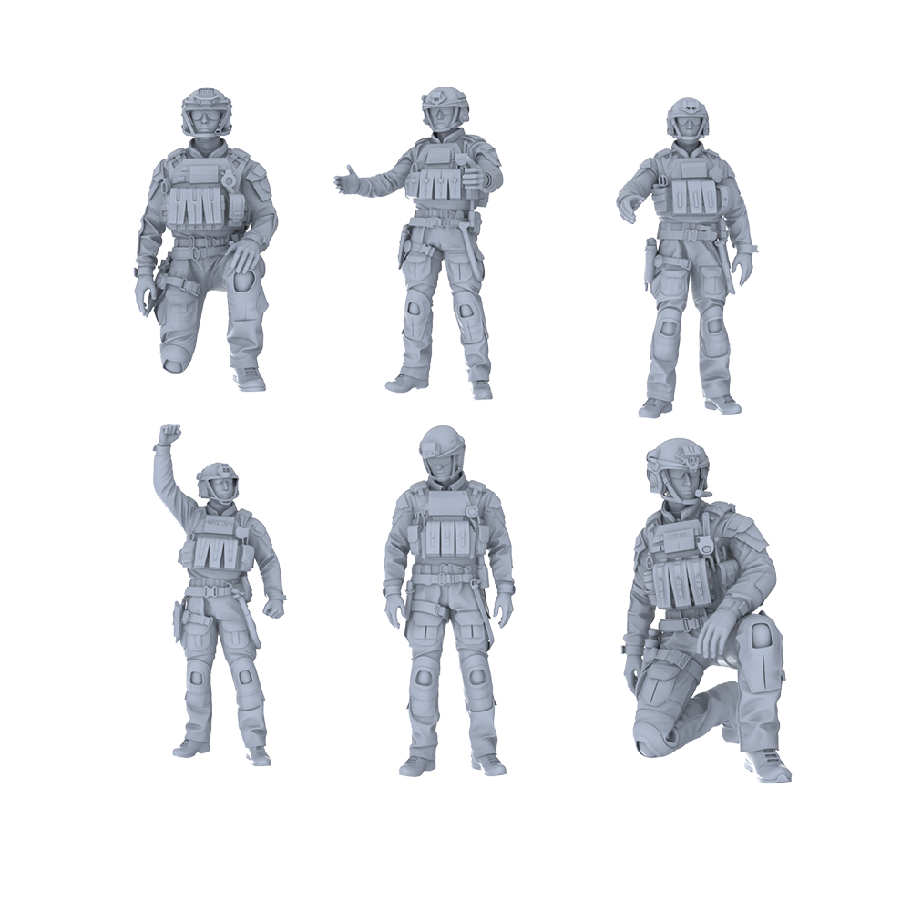 MRY-SFW LYGR559 Modern Miami Special Forces Six-Person Daily Routine 2 3D Printed Resin Model Kit by SSMODEL