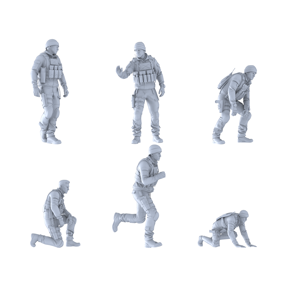 MRY-SFW LYGR390 Modern Special Forces Six-Person Battle Move 3D Printed Resin Model Kit by SSMODEL