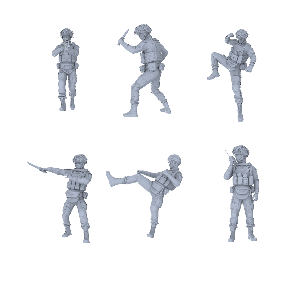 MRY-SFW LYGR540 Modern Alpha Special Forces Six-Person Tactics 2 3D Printed Resin Model Kit by SSMODEL