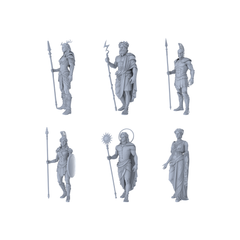 MRY-SFW LYTR471 Ancient Greek Mythology Deities Pantheon Group of 6 Miniature Car Diorama Figures Scene Props Accessories Resin 3D Printed Resin Model Kit by SSMODEL