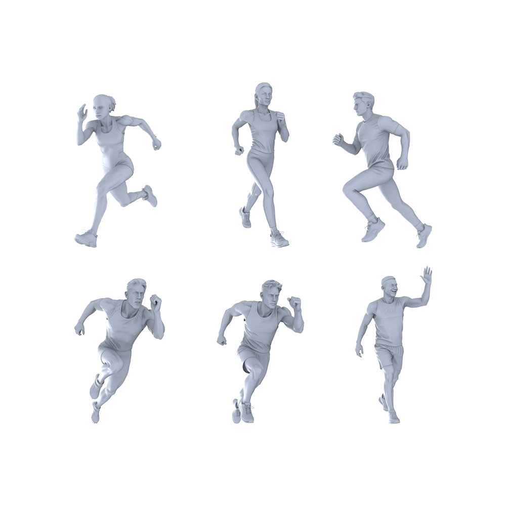 Yao's Studio LYTR333 3-Piece Unpainted Miniature Football Scene Set for Model Painting Miniatures Diorama Resin Figures 3D Printed Resin Model Kit by SSMODEL