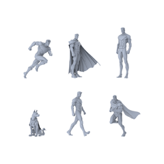 MRY-SFW LYGR259 Modern tight-fitting costume cape men six-man group basic movements 3D Printed Resin Model Kit by SSMODEL