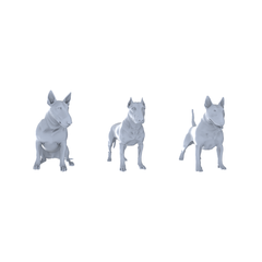 MRY-SFW LYTR536 Modern Bull Terriers Pose Group of 3 Miniature Car Diorama Figures Scene Props Accessories Resin 3D Printed Resin Model Kit by SSMODEL