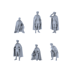 MRY-SFW LYTR286A Modern Retro Military Style Male Single with Cloak 1pc 3D Printed Resin Model Kit by SSMODEL