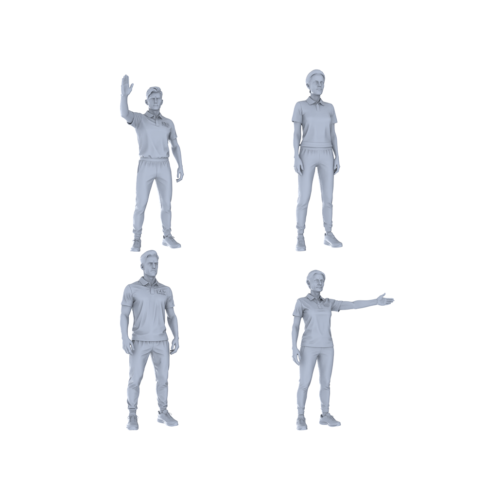 Yao's Studio LYTR331  Unpainted Sports Coach Miniatures 4-Pack | For Field Instruction Diorama & Hobby Painting Miniatures Diorama Resin Figures 3D Printed Resin Model Kit by SSMODEL