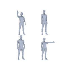 Yao's Studio LYTR331  Unpainted Sports Coach Miniatures 4-Pack | For Field Instruction Diorama & Hobby Painting Miniatures Diorama Resin Figures 3D Printed Resin Model Kit by SSMODEL