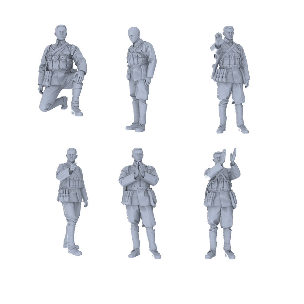 MRY-SFW LYGR520 Historical People's Liberation Army Six-Person Command Group 3D Printed Resin Model Kit by SSMODEL