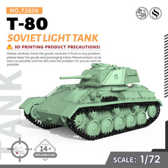 SSMODEL 606 Military Armoured Model Kit Soviet T-80 Light Tank