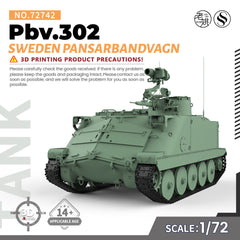 SSMODEL 742 Military Armoured Model Kit Sweden Pansarbandvagn 302